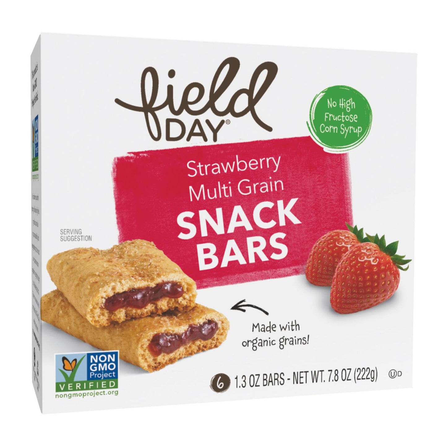 Field Day Snack Bars - Organic - Multi-Grain - Filled - Sweet Strawberry - 6/1.3 oz - case of 6