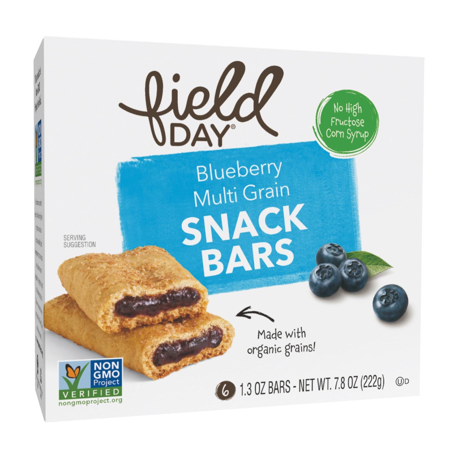 Field Day Snack Bars - Organic - Multi-Grain - Filled - Super Blueberry - 6/1.3 oz - case of 6