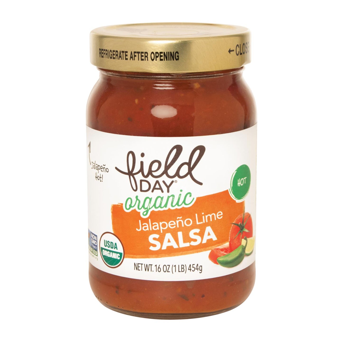 Field Day Salsa - Organic - Jalapeno Lime - Hot - 16 oz - case of 12