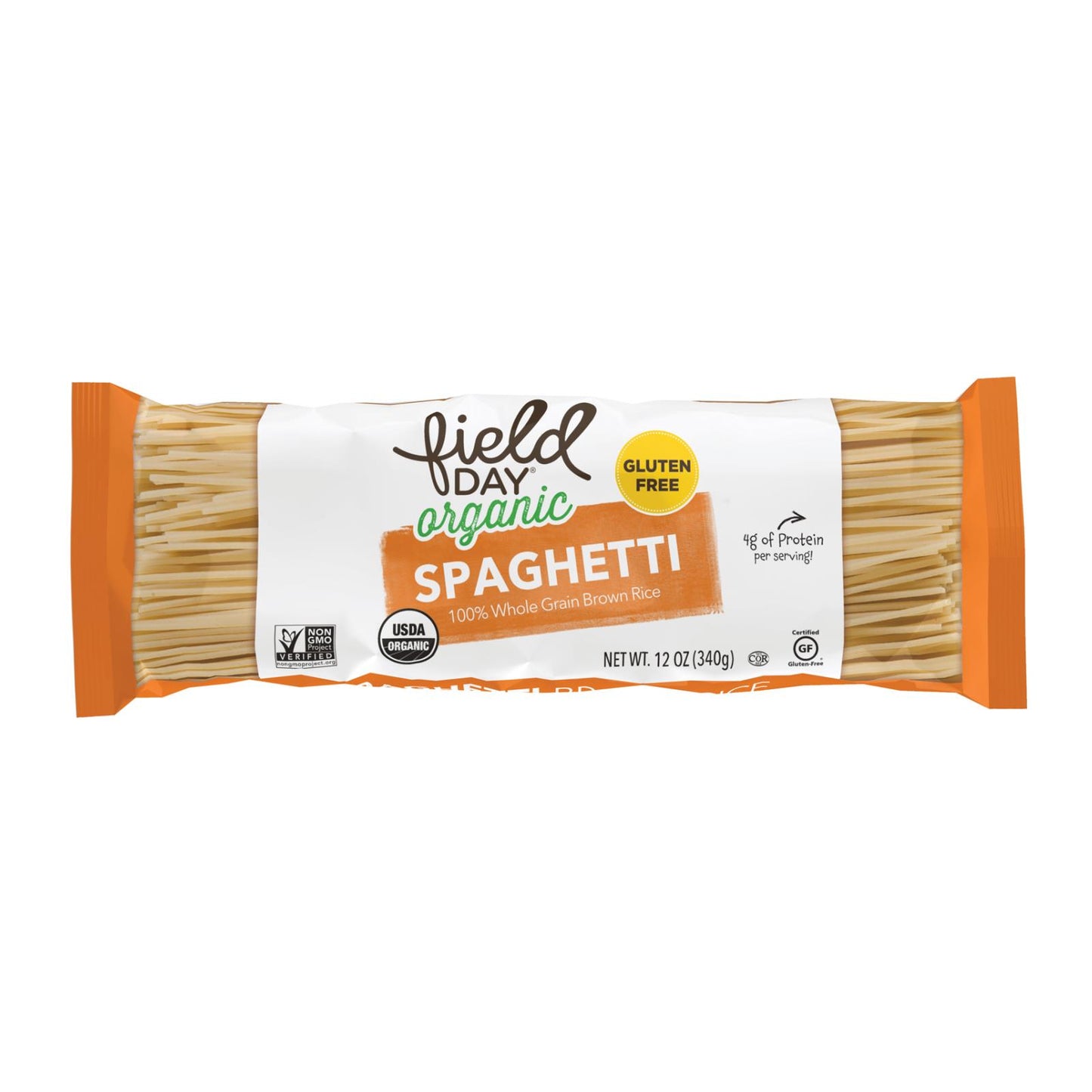 Field Day Pasta - Organic - Brown Rice - Spaghetti - 12 oz - case of 12