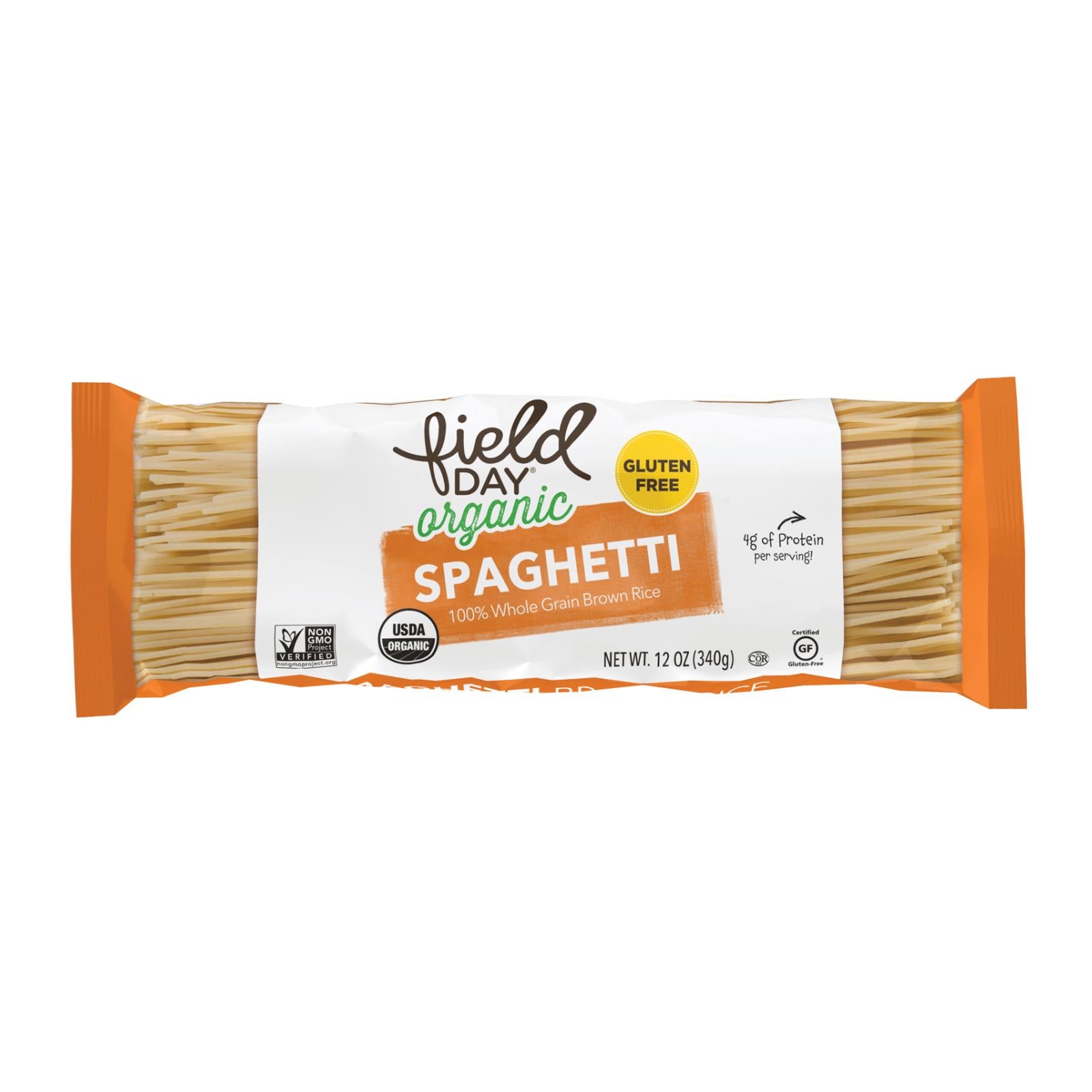 Field Day Pasta - Organic - Brown Rice - Spaghetti - 12 oz - case of 12