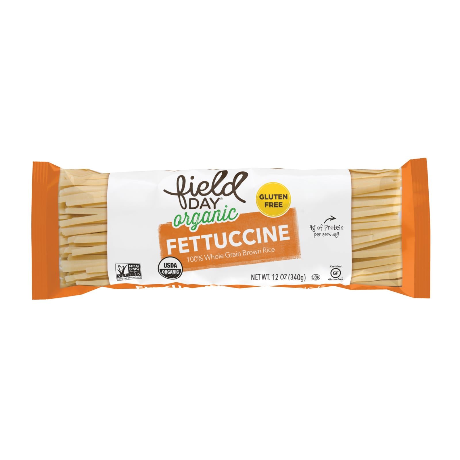 Field Day Pasta - Organic - Brown Rice - Fettucine - 12 oz - case of 12