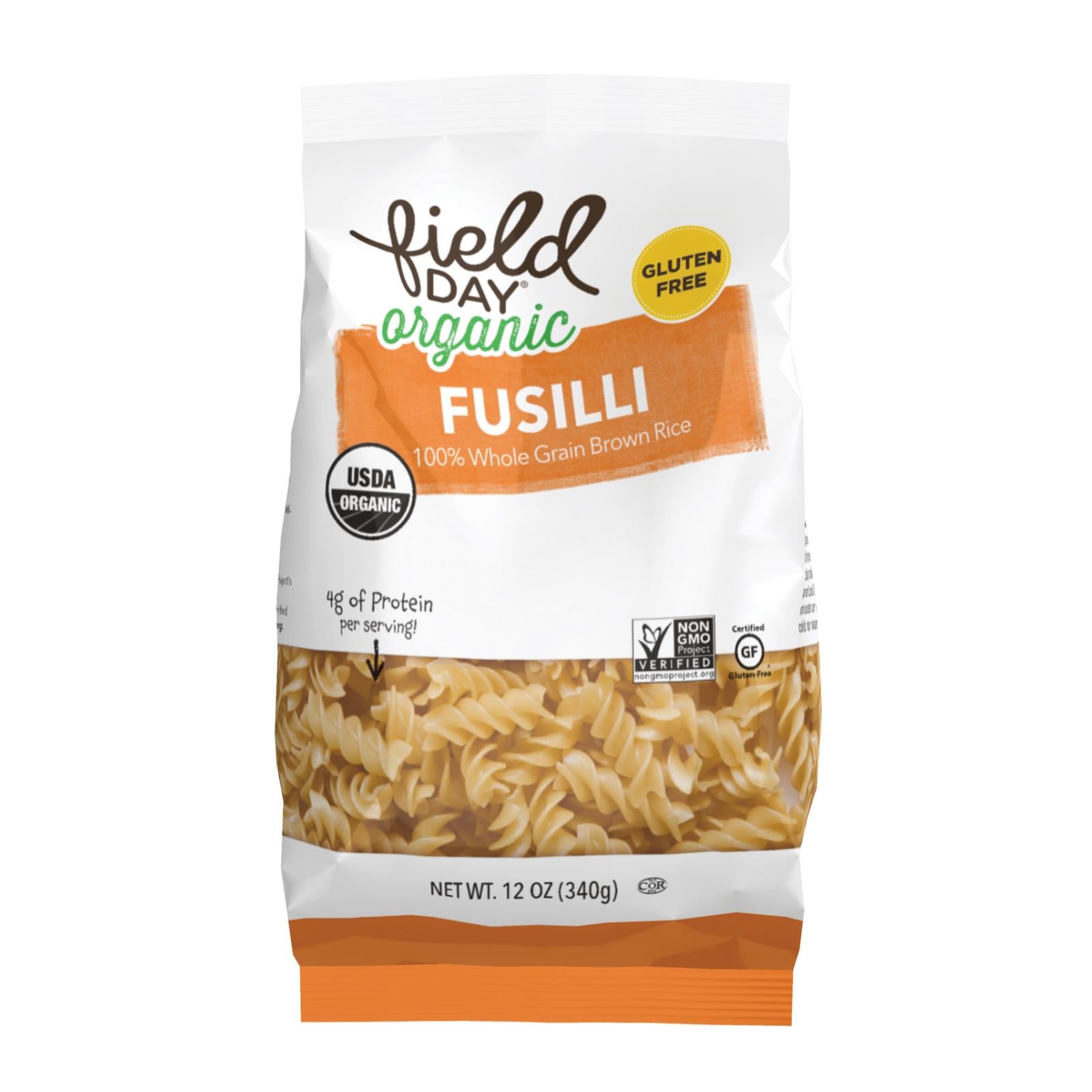 Field Day Pasta - Organic - Brown Rice - Fusilli - 12 oz - case of 12