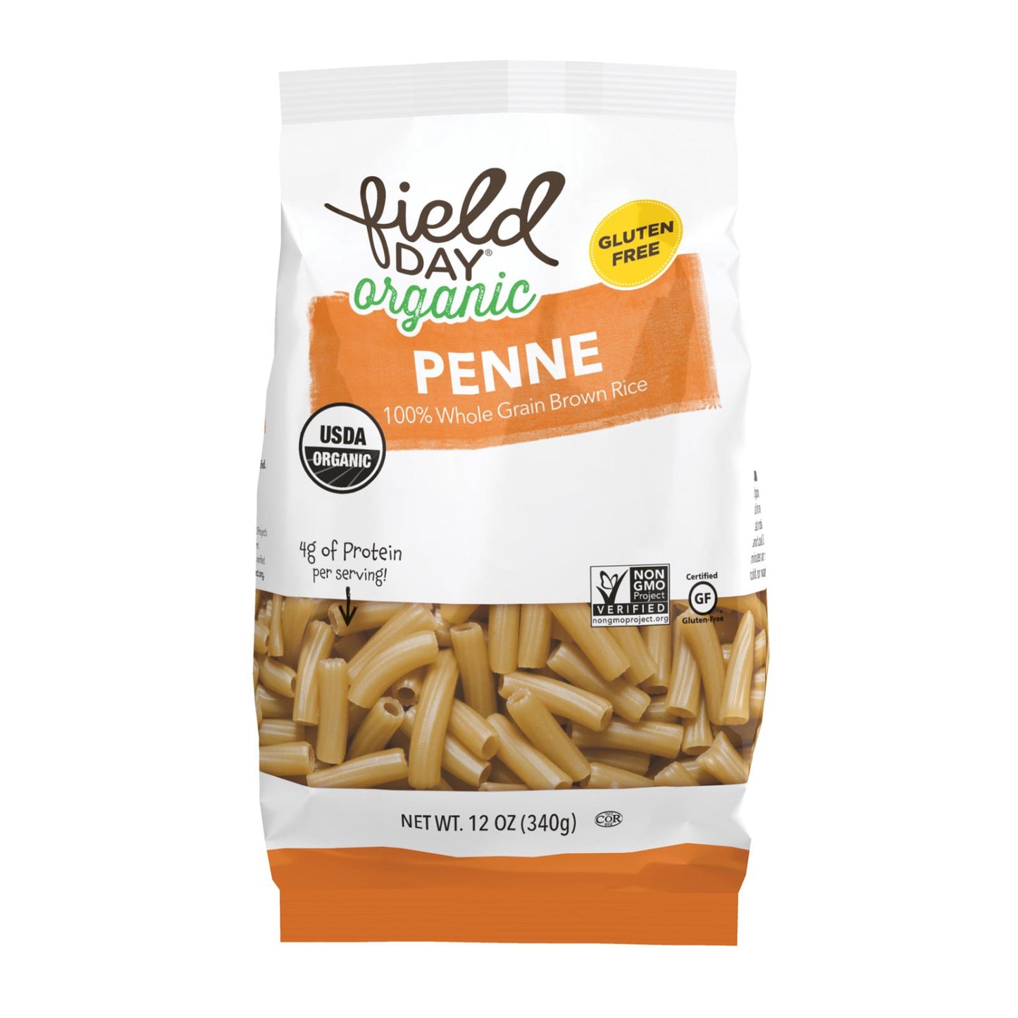 Field Day Pasta - Organic - Brown Rice - Penne - 12 oz - case of 12