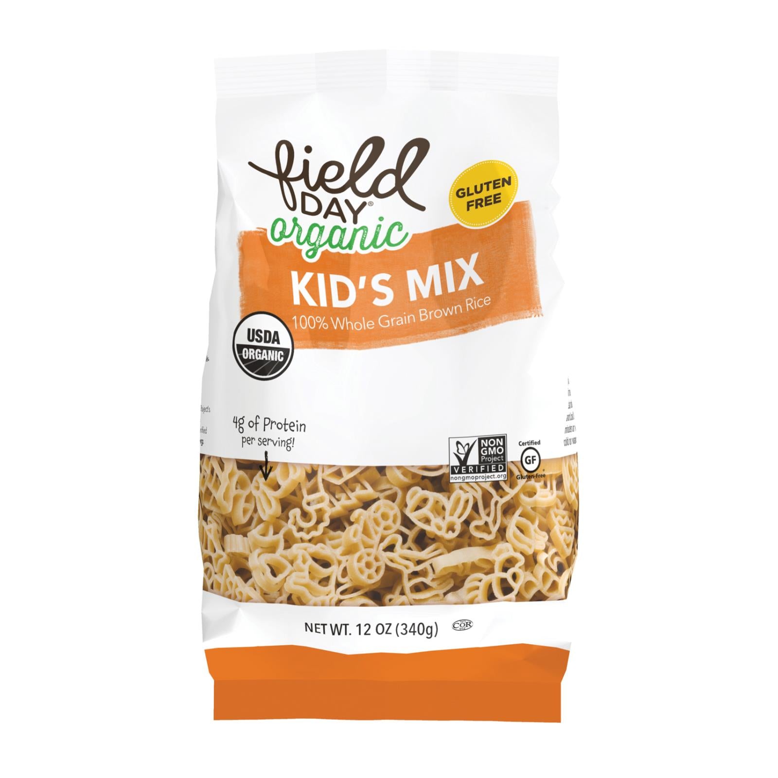 Field Day Pasta - Organic - Brown Rice - Kids Mix - 12 oz - case of 12