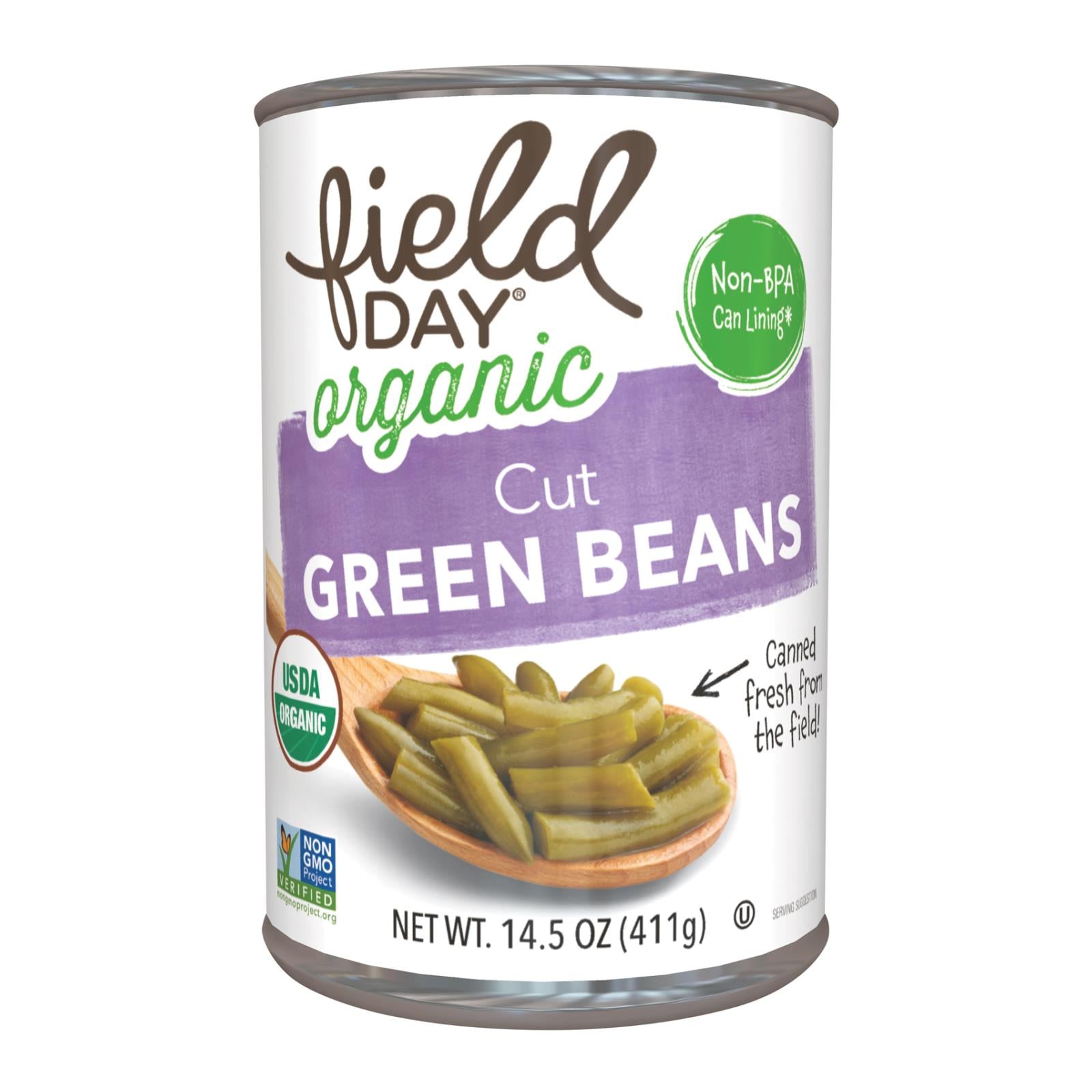 Field Day Beans - Organic - Green - Cut - 14.5 oz - case of 12