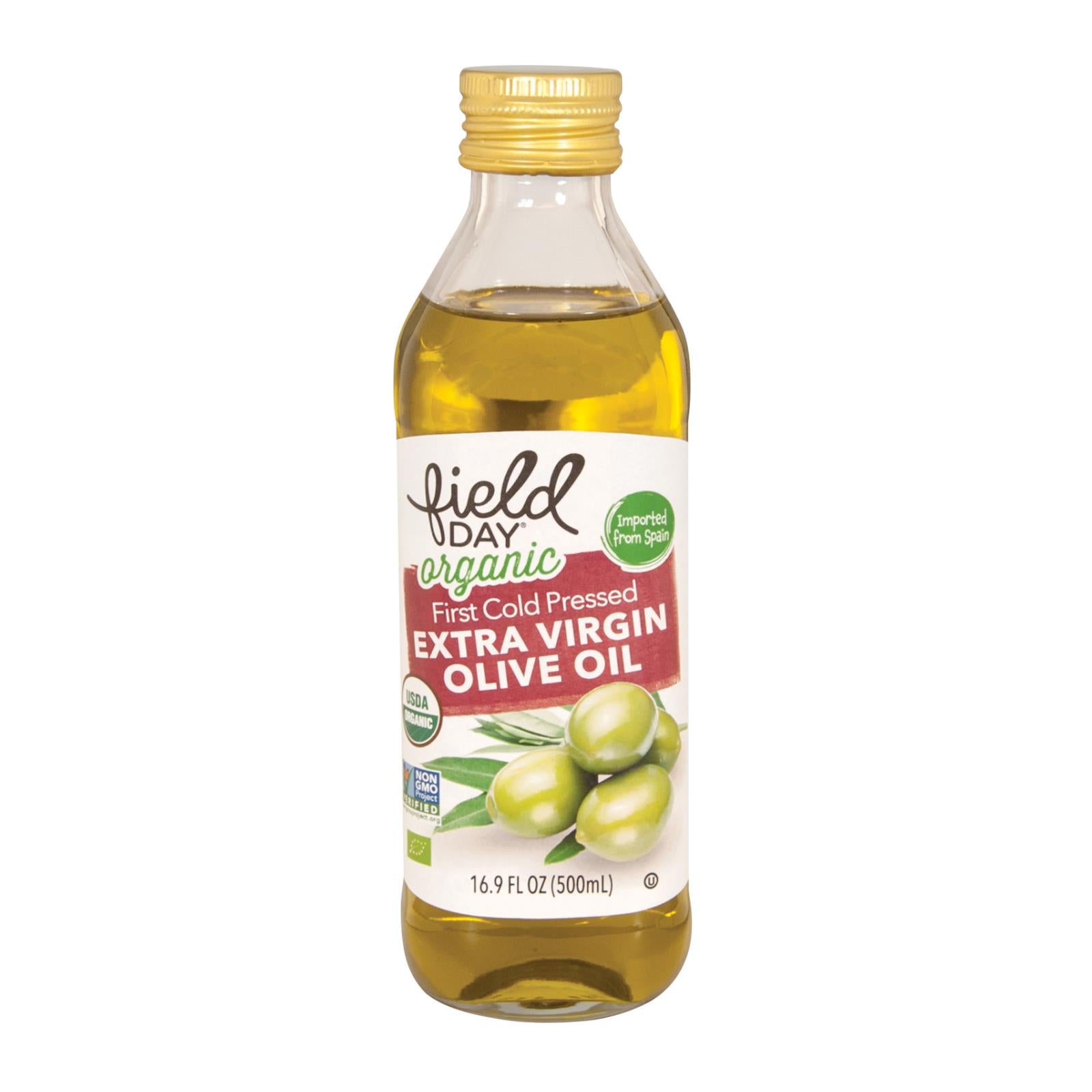 Field Day Olive Oil - Organic - Extra Virgin - Imported - Glass Bottle - 500 ml - case of 12