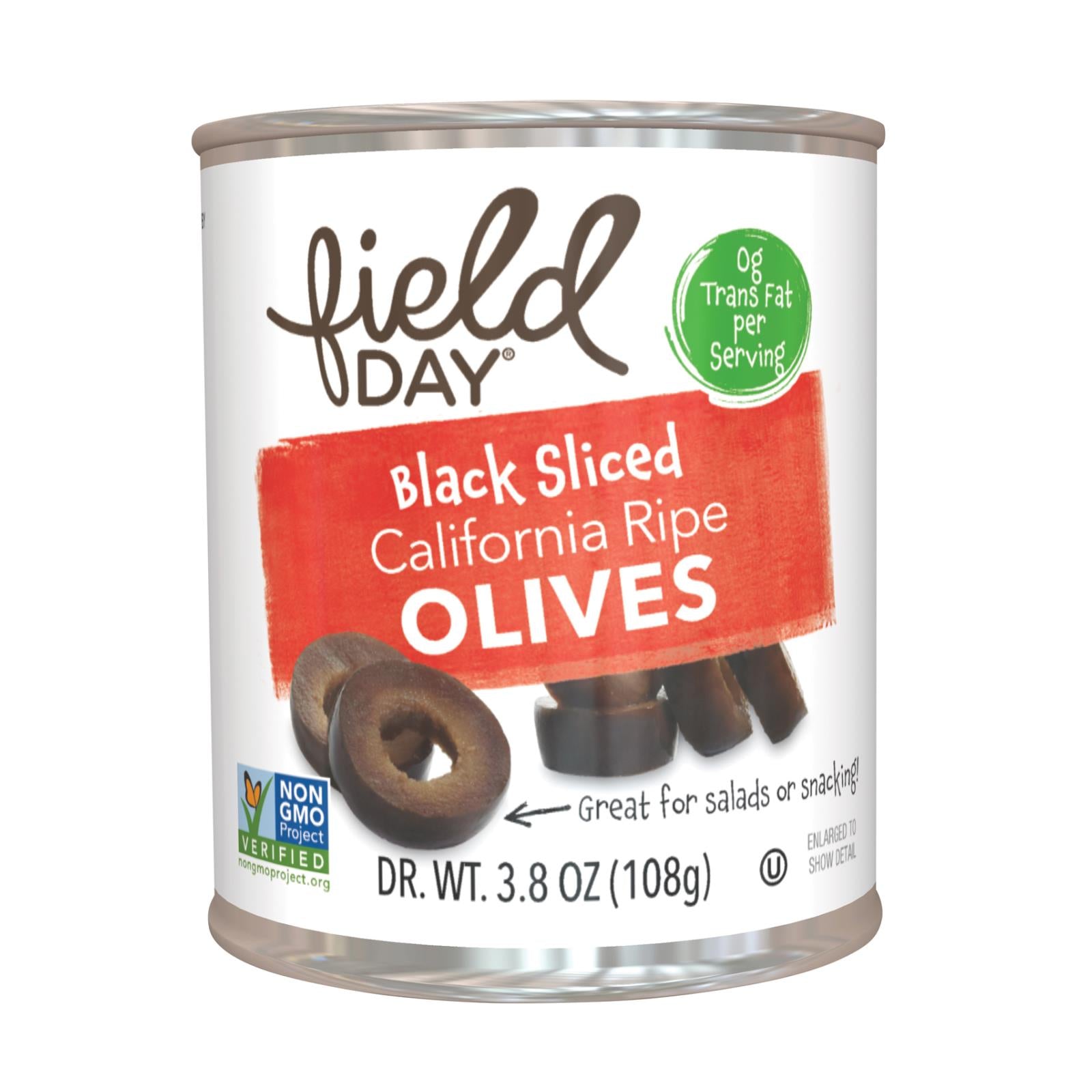 Field Day Olives - Black - Sliced - California Ripe - 3.8 oz - case of 12