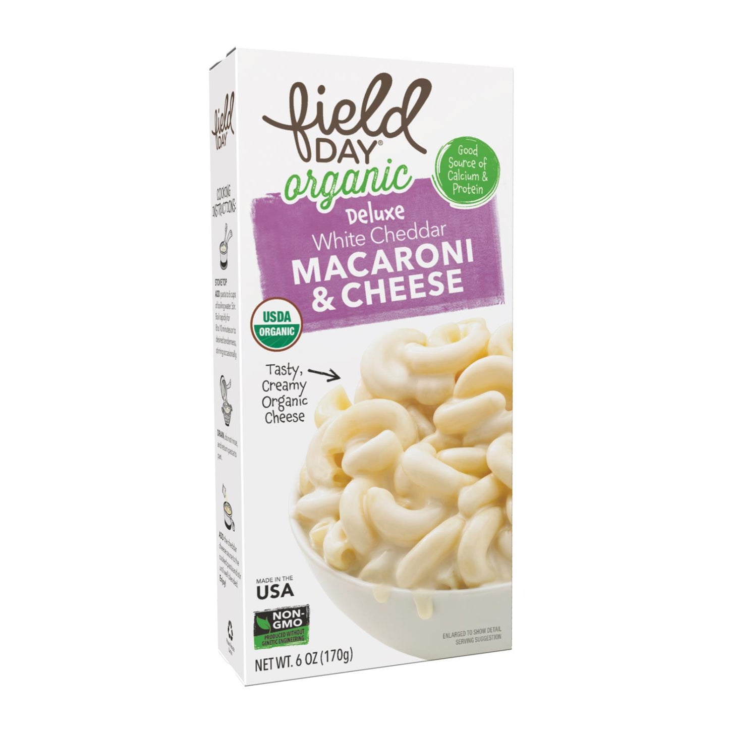 Field Day Macaroni and Cheese - Organic - Deluxe - White Cheddar - 6 oz - case of 12