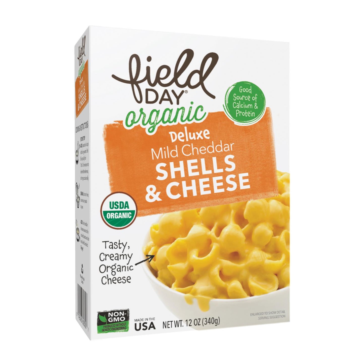 Field Day Macaroni Shells and Cheese - Organic - Deluxe - Mild Cheddar - 12 oz - case of 12