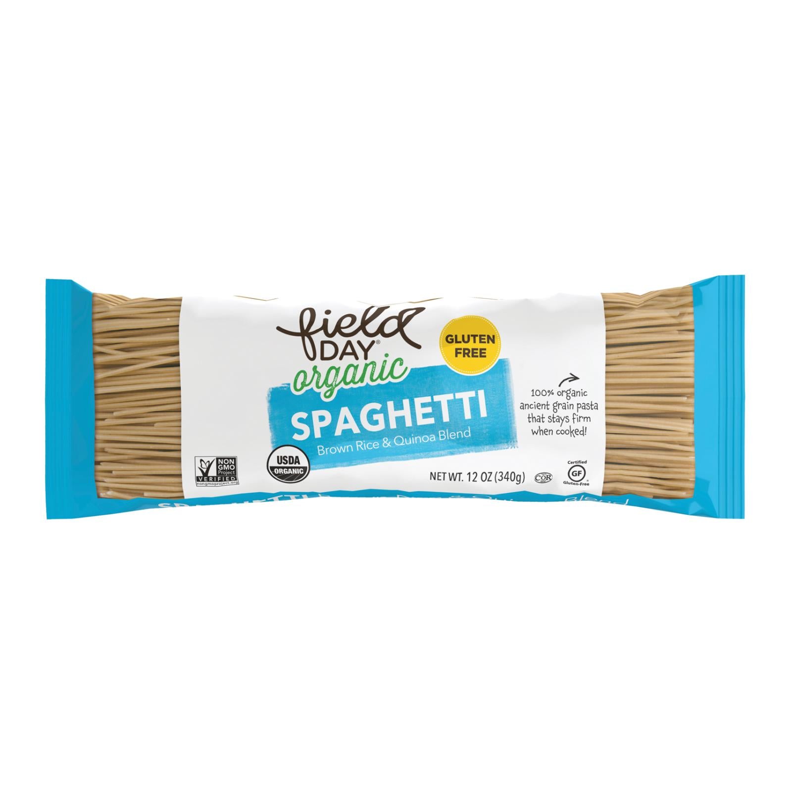 Field Day Pasta - Organic - Brown Rice and Quinoa Blend - Spaghetti - 12 oz - case of 12