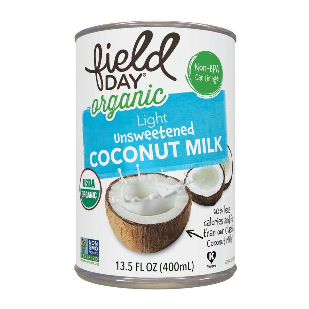 Field Day Organic Light Unsweetened Coconut Milk - Coconut Milk - Case of 12 - 13.5 FL oz.