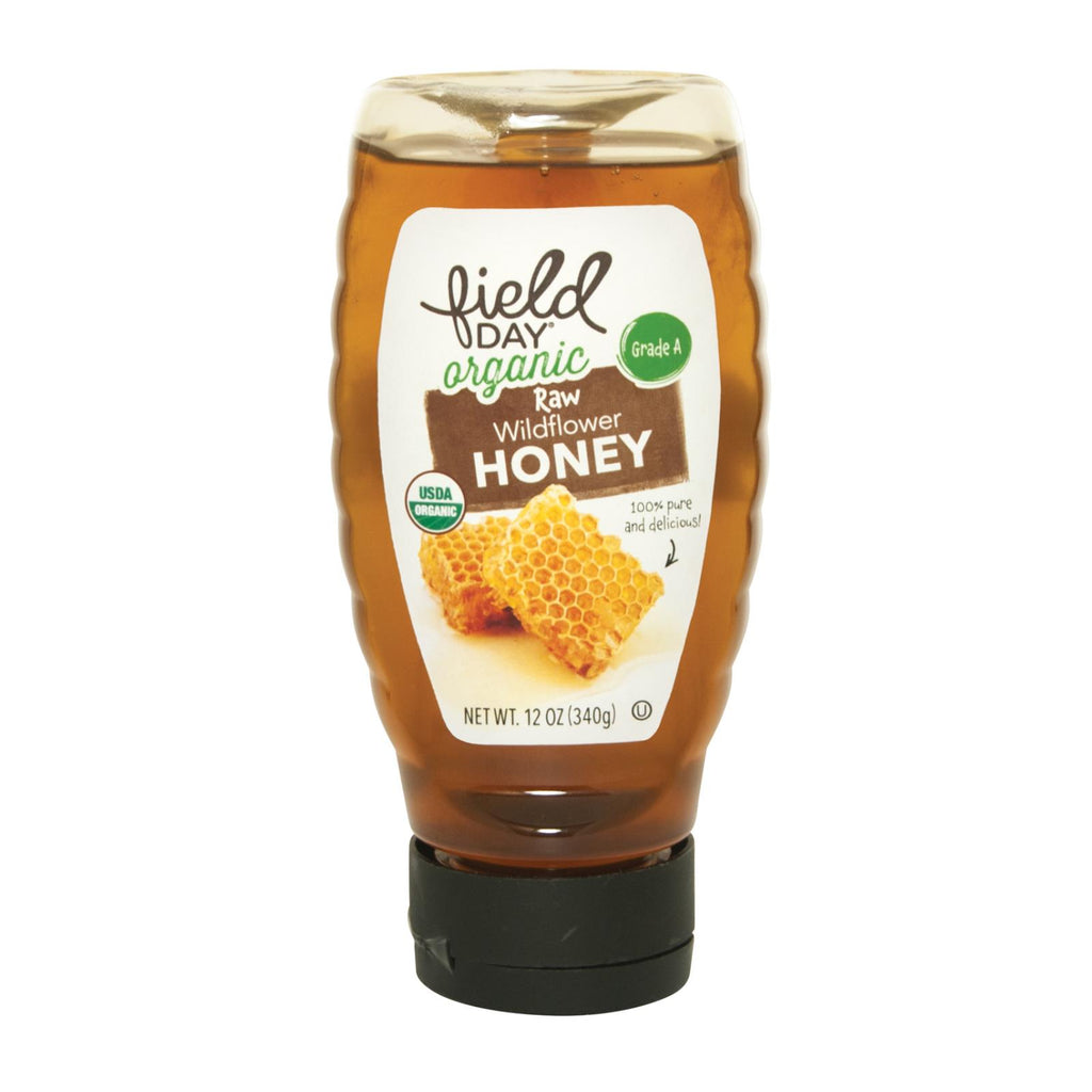 Field Day Organic Raw Wildflower Honey - Honey - Case of 12 - 12 oz.