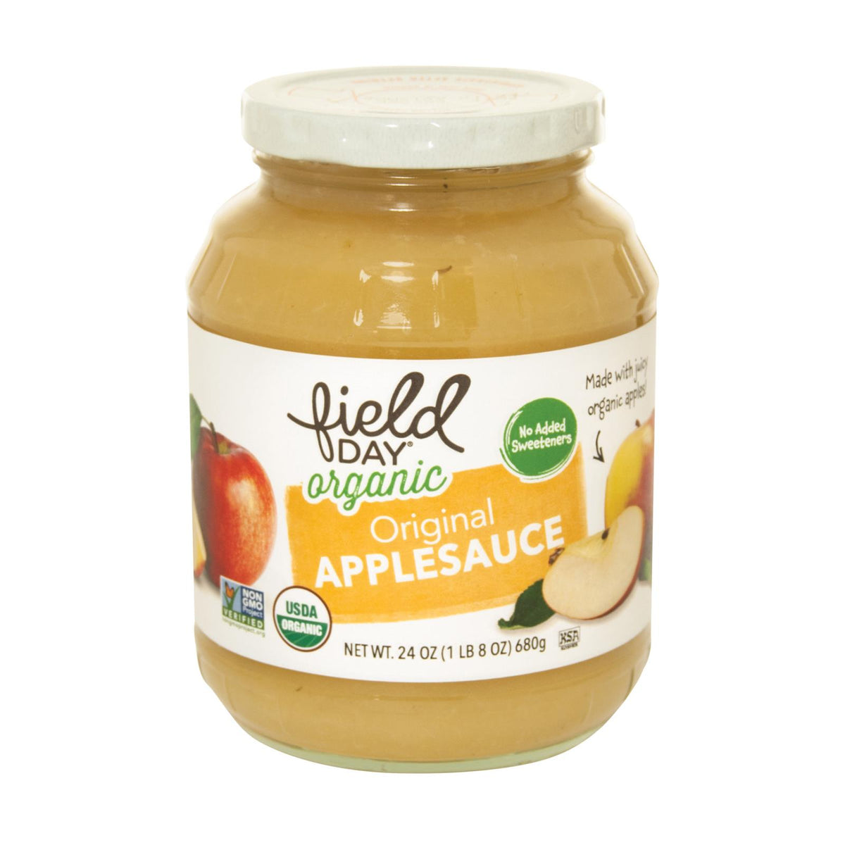 Field Day Organic Apple Sauce - Original - Case of 12 - 24 oz.