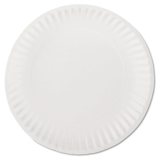 AJM Packaging White Paper Plates, 9" dia, 100/Pack (AJMPP9GREWHPK)