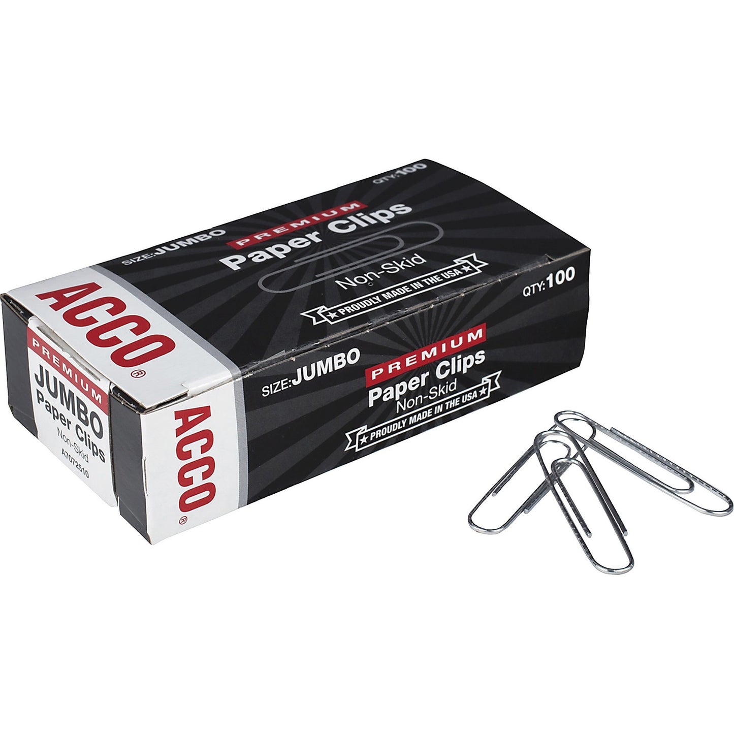 ACCO Premium Jumbo Non-Skid Paper Clips (ACC72510)