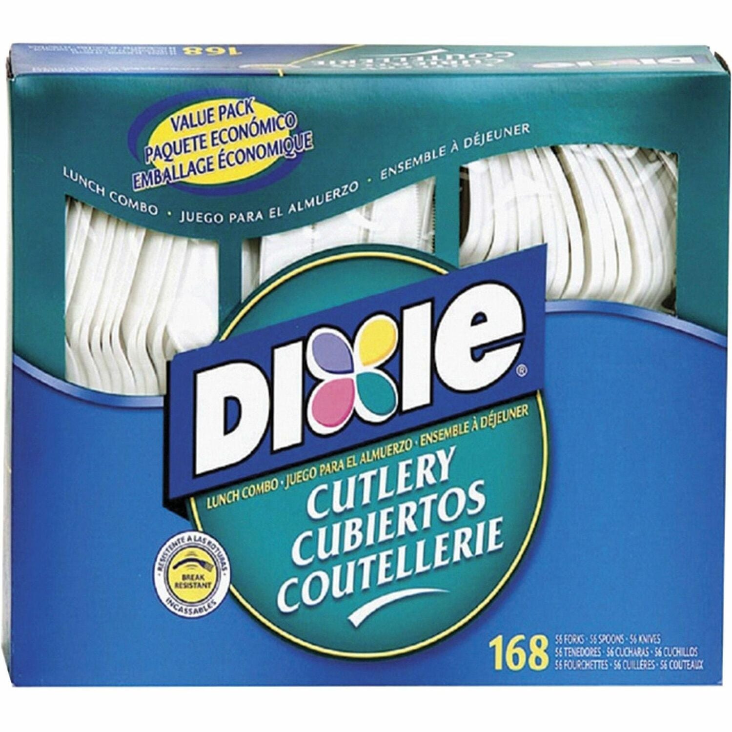Dixie Heavyweight Disposable Forks, Knives & Spoons Combo Boxes by GP Pro (DXECM168)