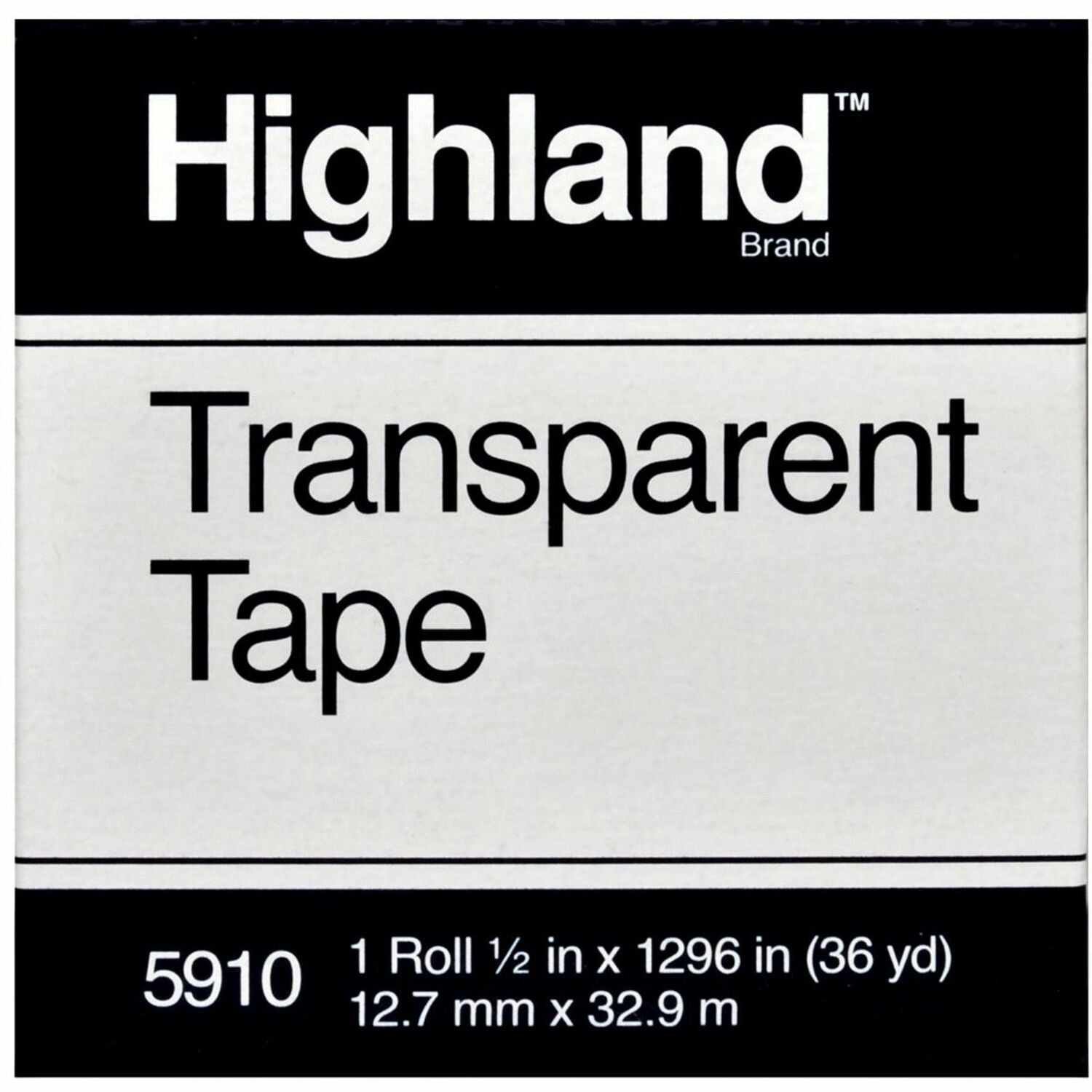 Highland Transparent Light-duty Tape (MMM5910121296)