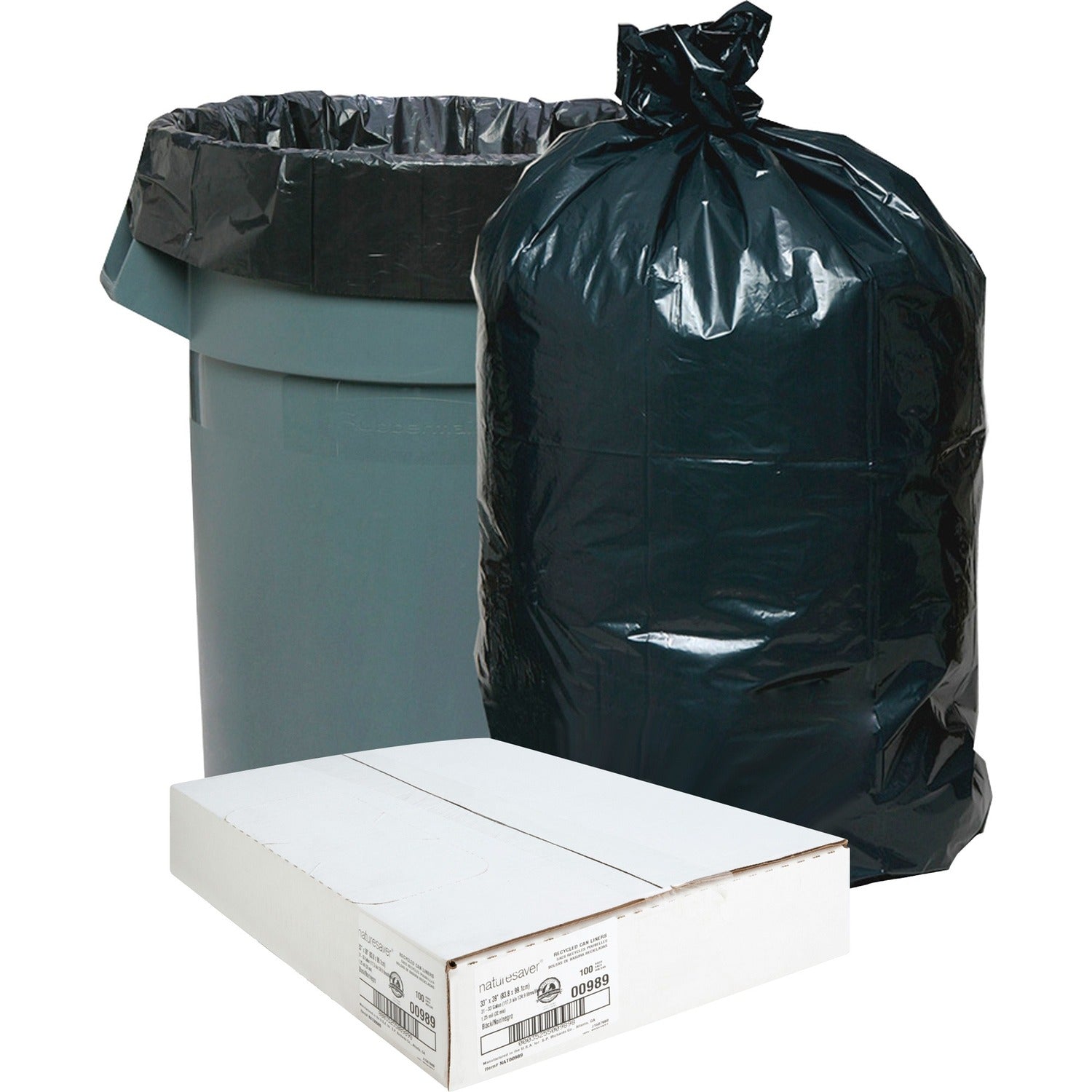 Nature Saver Black Low-density Recycled Can Liners (NAT00989)