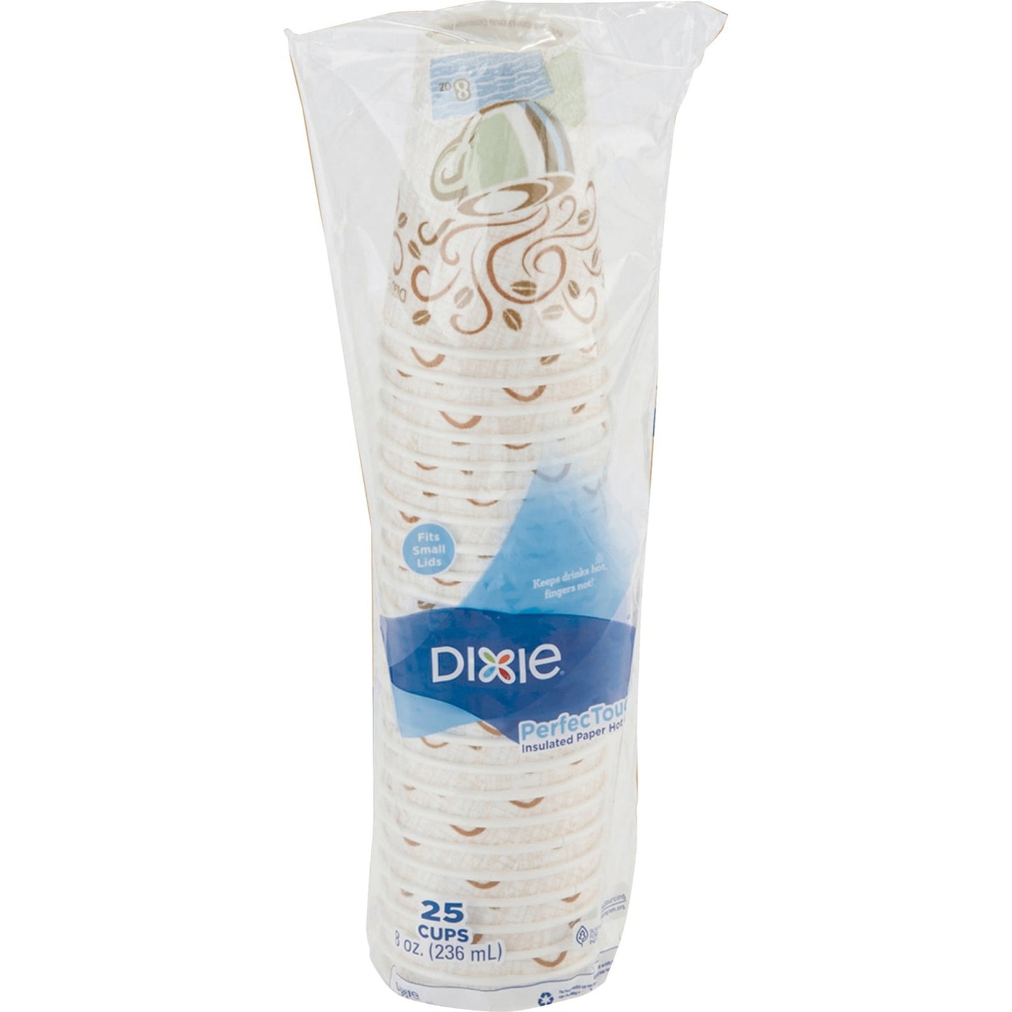 Dixie PerfecTouch 8 oz Insulated Paper Hot Coffee Cups by GP Pro (DXE5338DX)