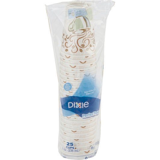 Dixie PerfecTouch 8 oz Insulated Paper Hot Coffee Cups by GP Pro (DXE5338DX)