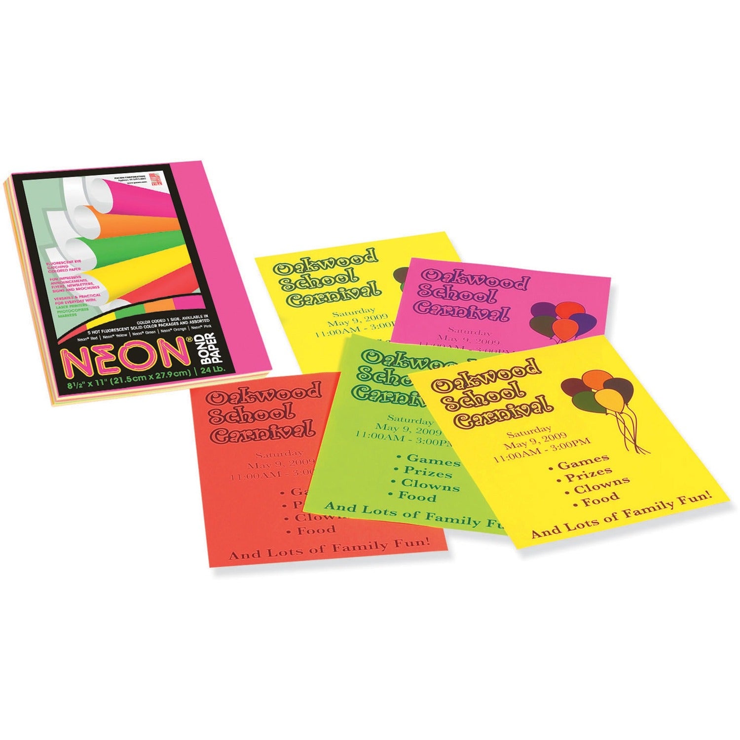 Pacon Neon Multipurpose Paper - Assorted (PAC104331)