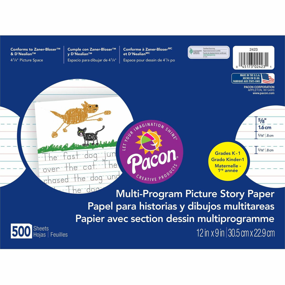 Pacon Multi-program Ruled Picture Story Paper (PAC2423)