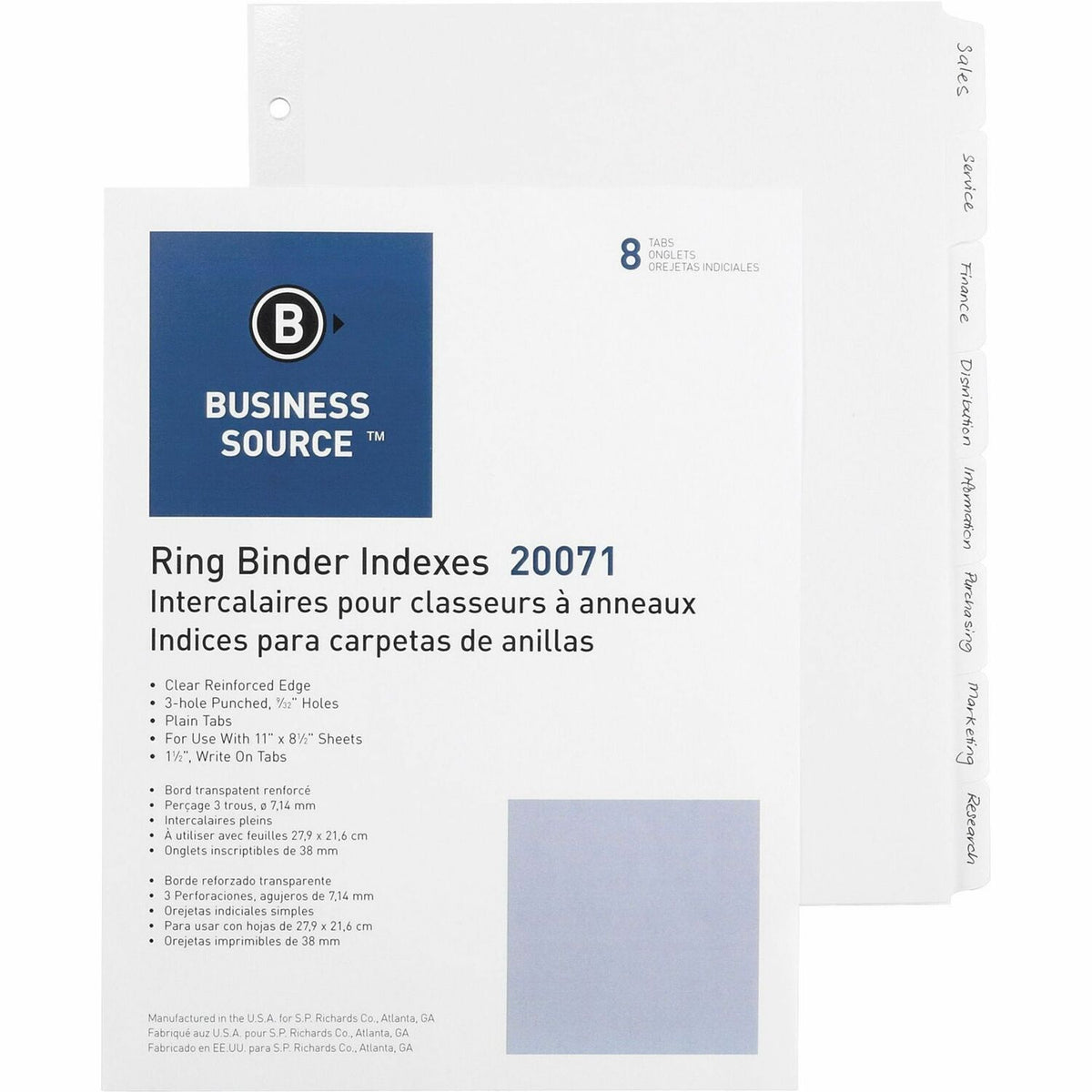 Business Source 3-Ring Plain Tab Indexes (BSN20071)