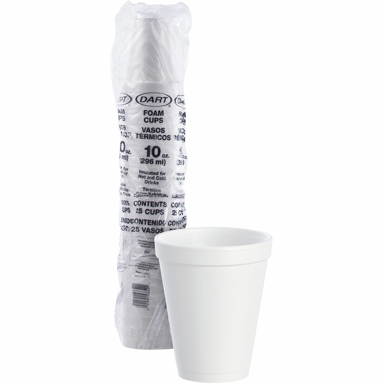 Dart 10 oz Insulated Foam Cups (DCC10J10)