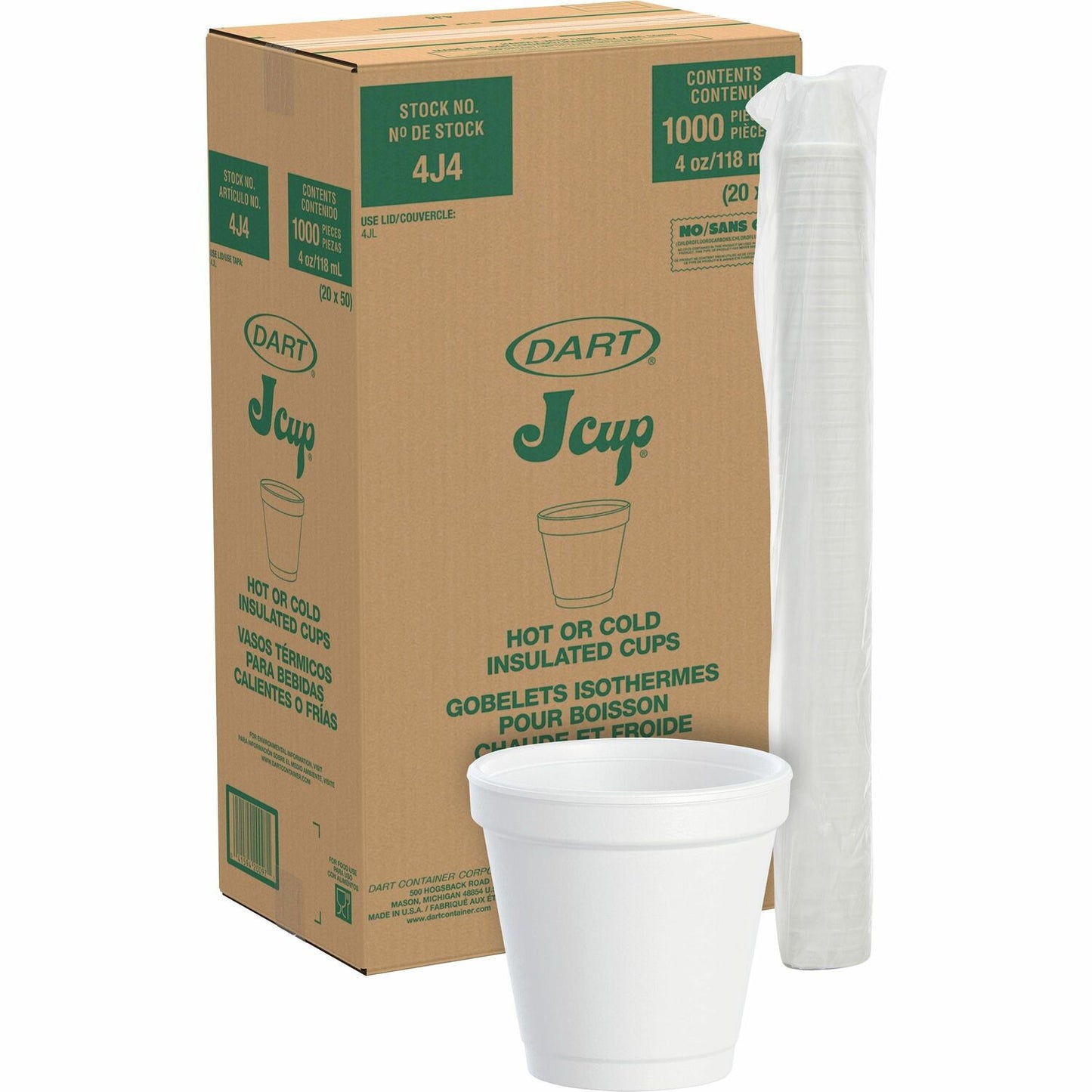 Dart 4 oz Insulated Foam Cups (DCC4J4)