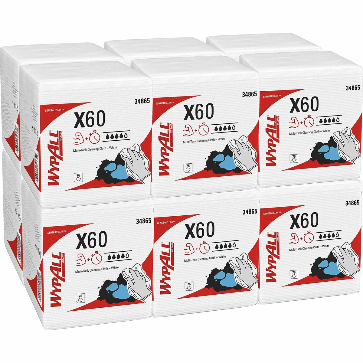 Wypall GeneralClean X60 Multi-Task Cleaning Cloths (KCC34865)