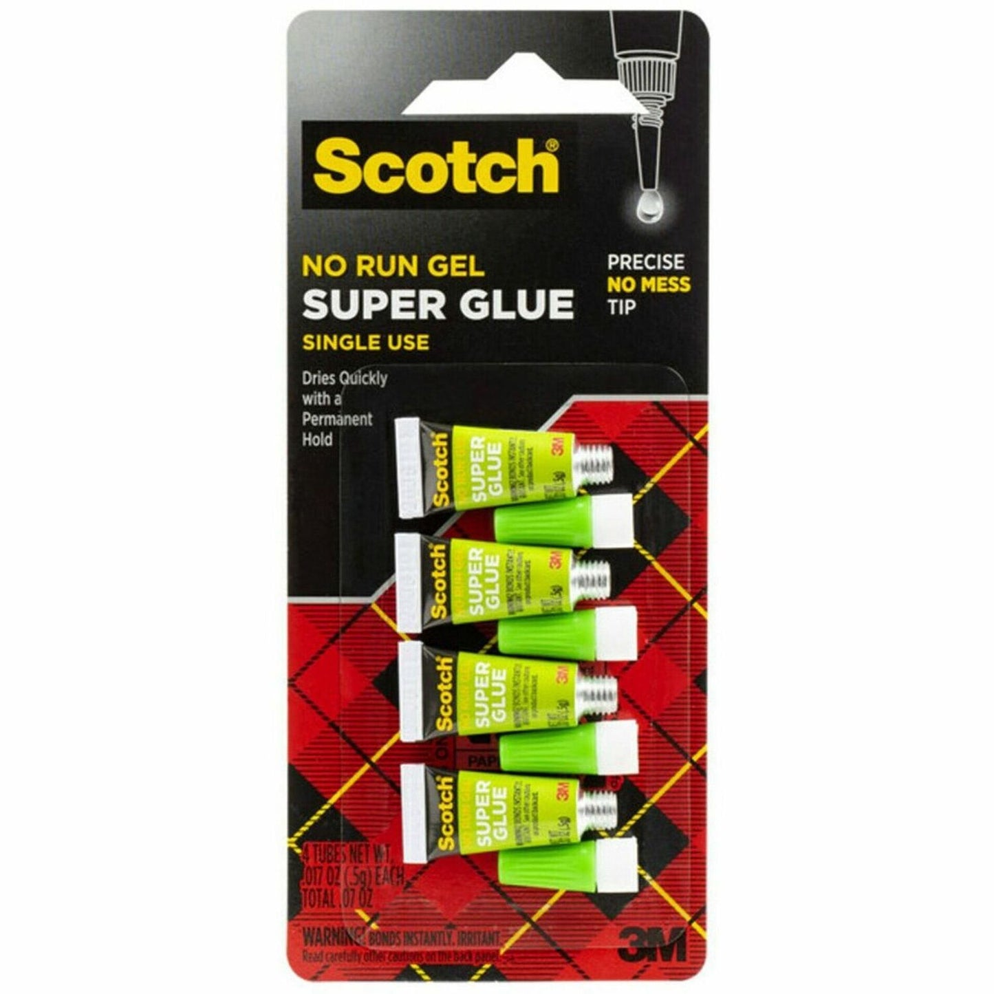 Scotch Super Glue Gel - 0.05 grams Single-Use Tubes (MMMAD119)