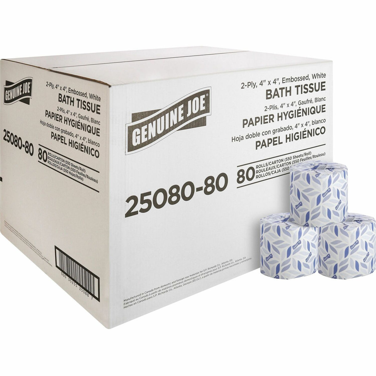 Genuine Joe Embossed Roll Bath Tissue (GJO2508080)