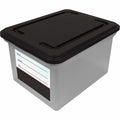 Advantus Clear Base File Tote with Lid and Label (AVT55802)