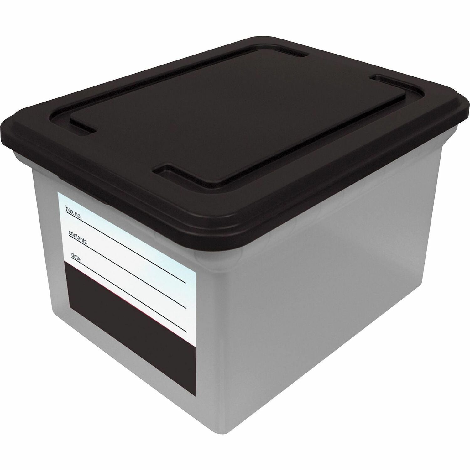 Advantus Clear Base File Tote with Lid and Label (AVT55802)
