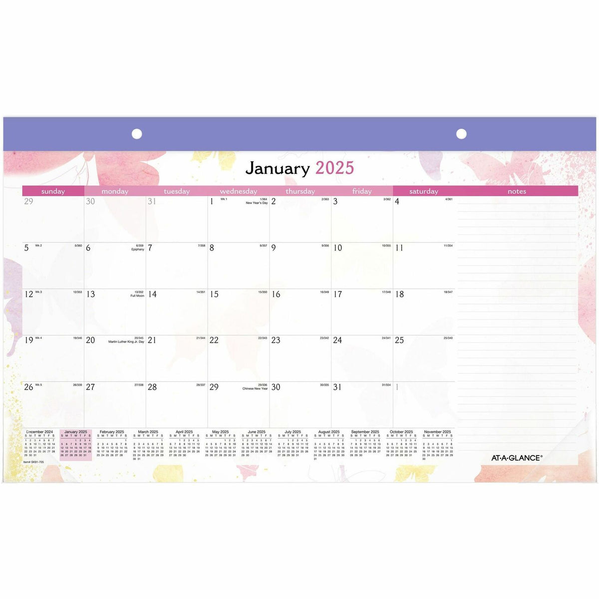 AT-A-GLANCE WatercolorsDesk Pad Calendar (AAGSK91705)