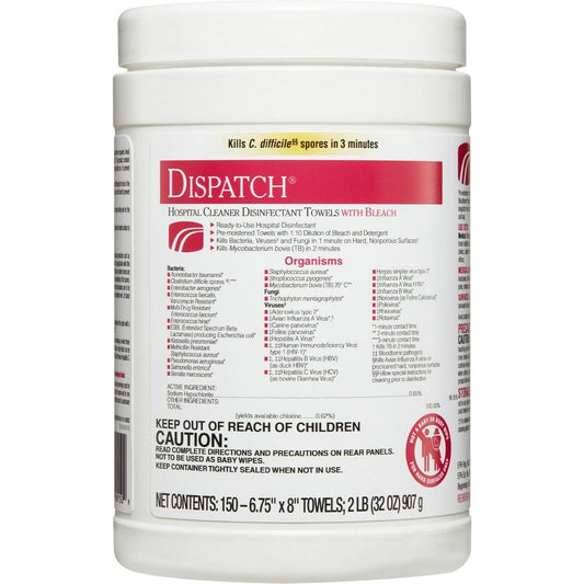 Dispatch Hospital Cleaner Disinfectant Towels with Bleach (CLO69150EA)
