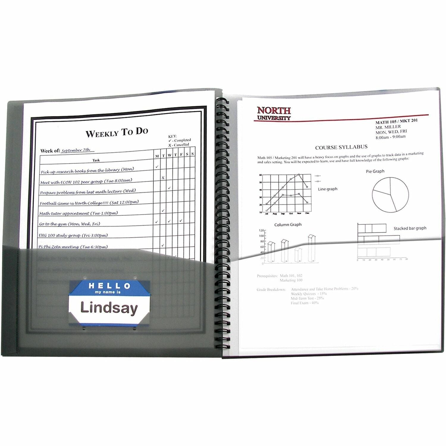 C-Line 8-Pocket Spiral-Bound Poly Portfolio (CLI33081)
