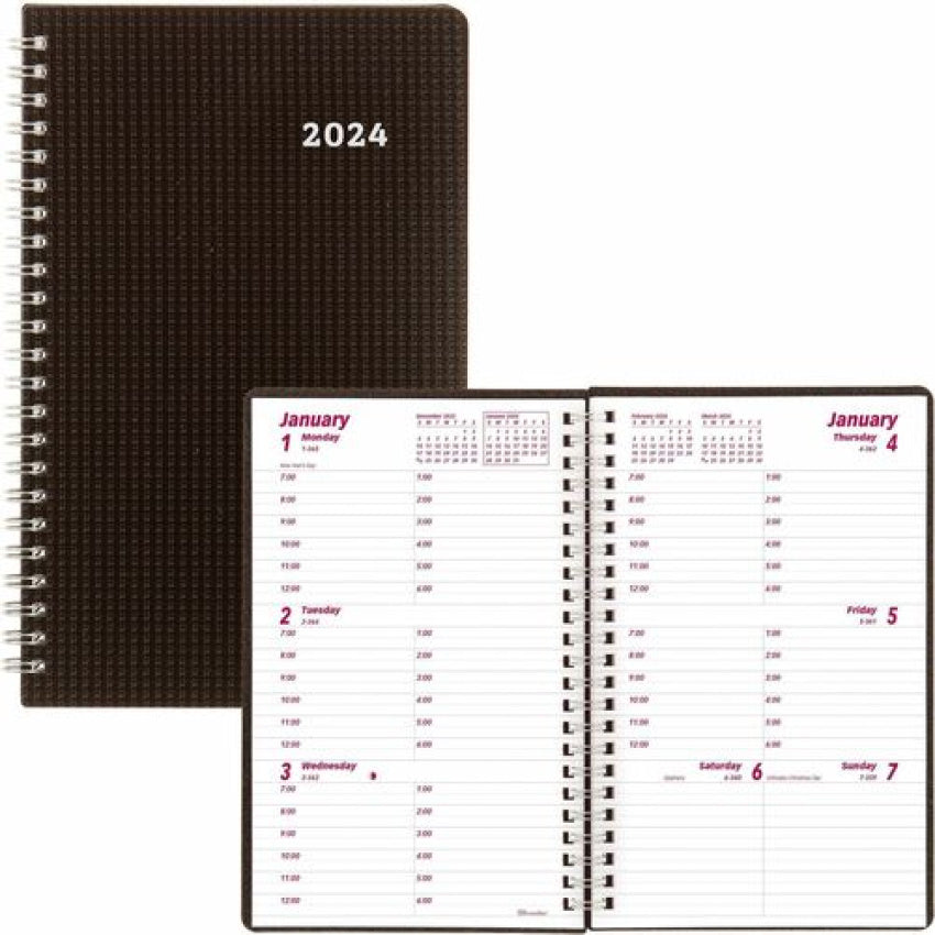 Brownline DuraFlex Weekly Appointment Book (REDCB75VBLK)