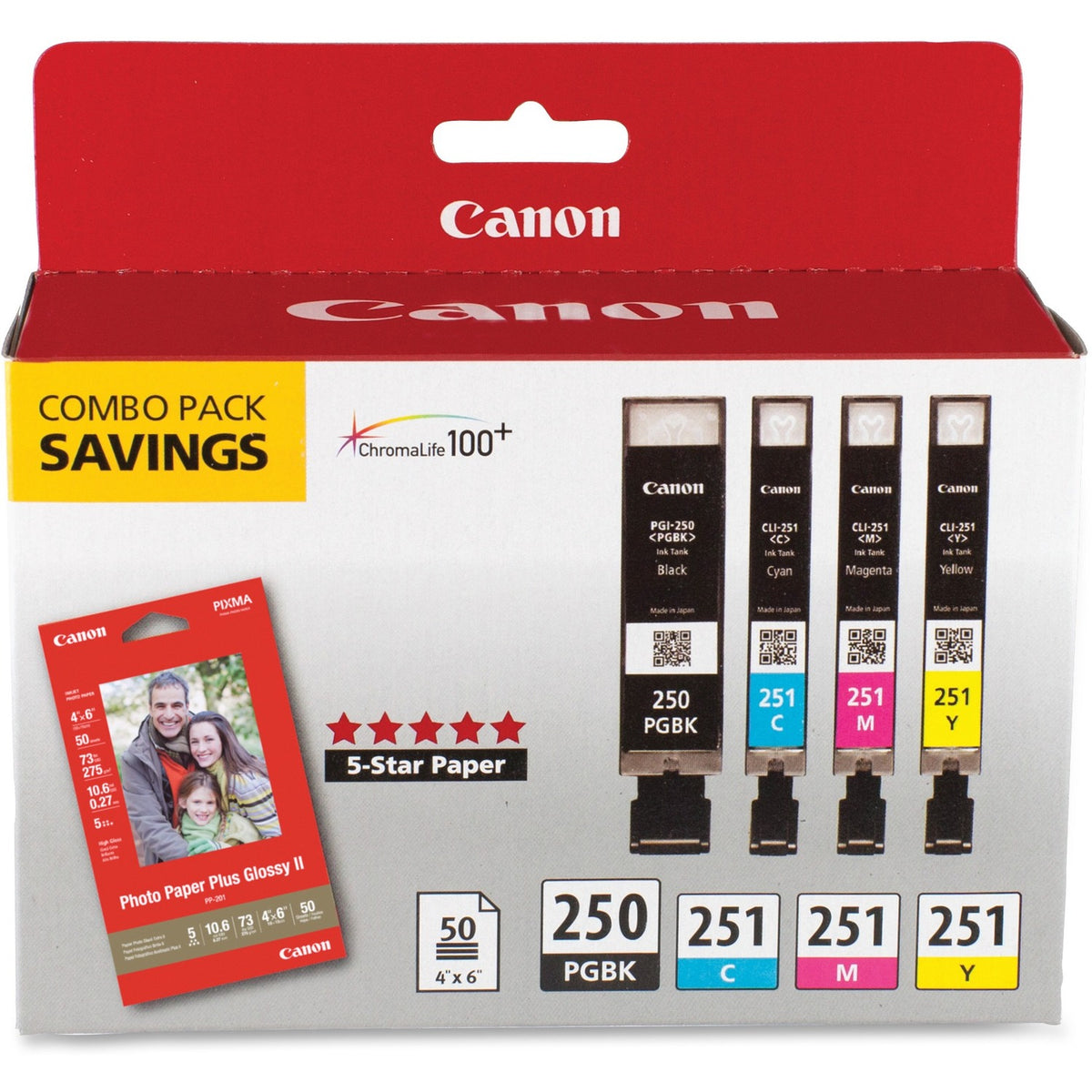Canon PGI-250/CLI-251 Original Ink Cartridge/Paper Kit (CNM250BKCLI251)