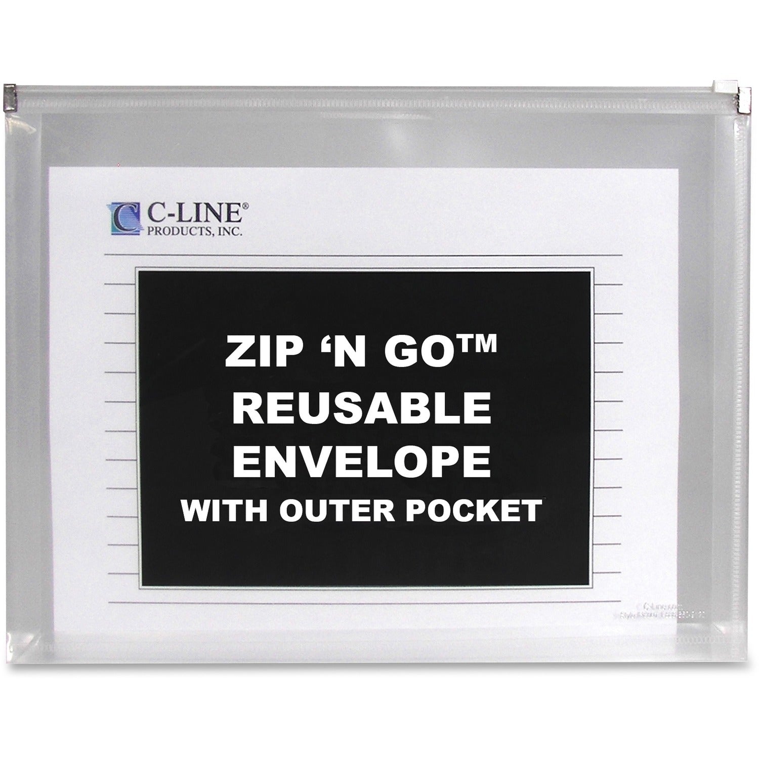 C-Line Zip 'N Go Reusable Poly Envelope with Outer Pocket (CLI48117)