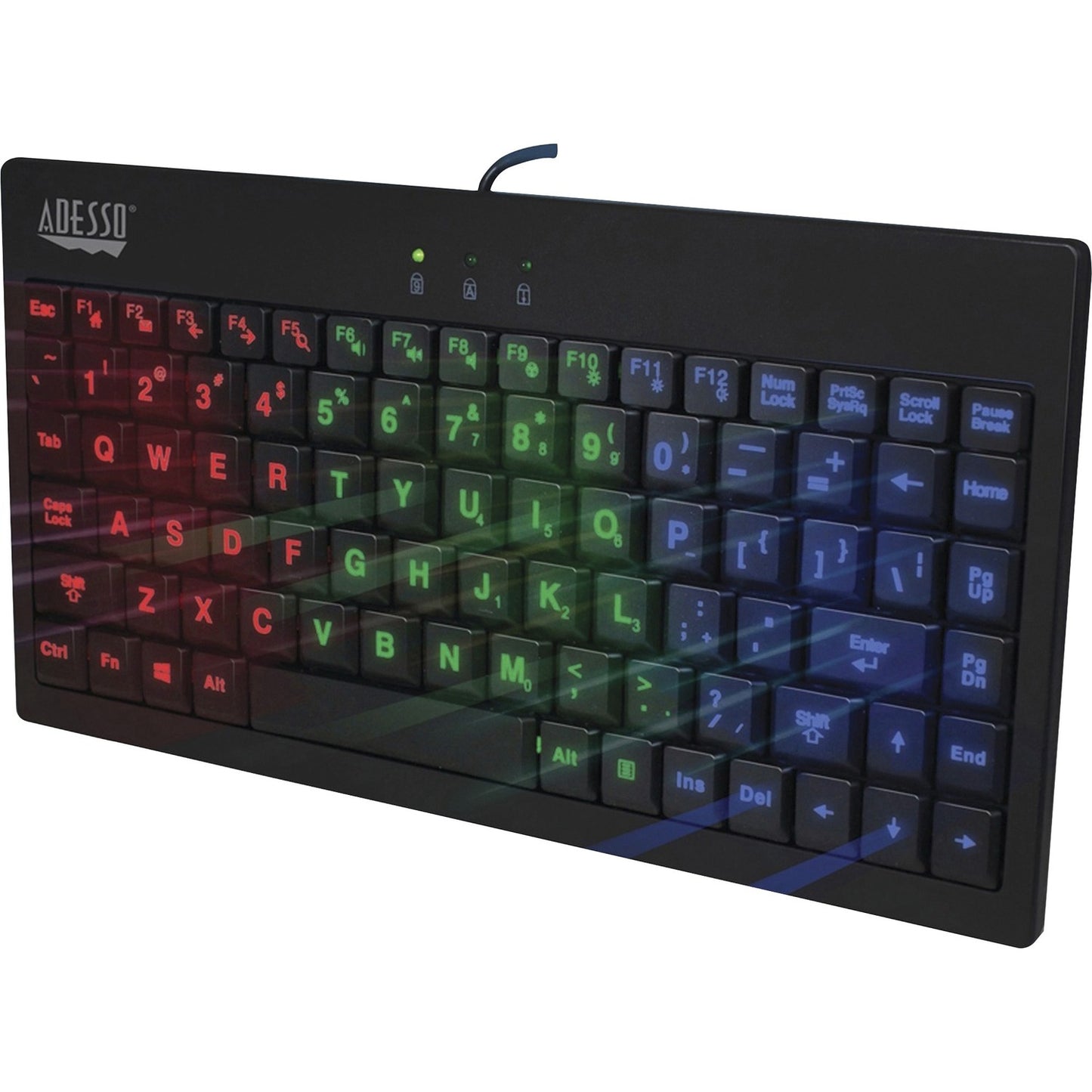 Adesso 3 Colors Illuminated 2x Largeusbkeyboard (AKB110EB)