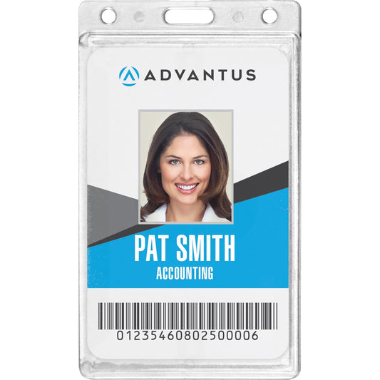 Advantus Frosted Vertical Rigid ID Holder (AVT76076)