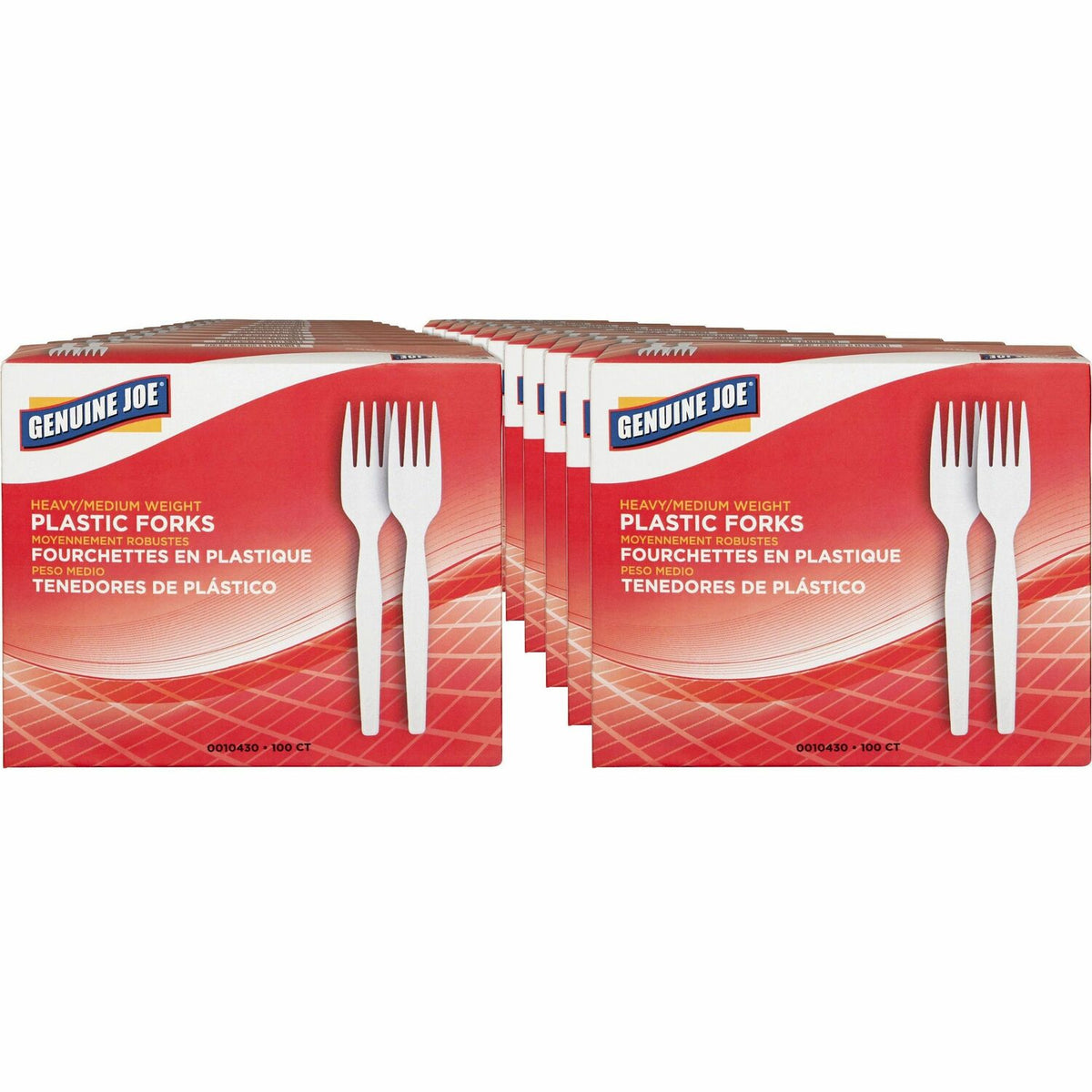 Genuine Joe Heavyweight White Plastic Forks (GJO0010430CT)