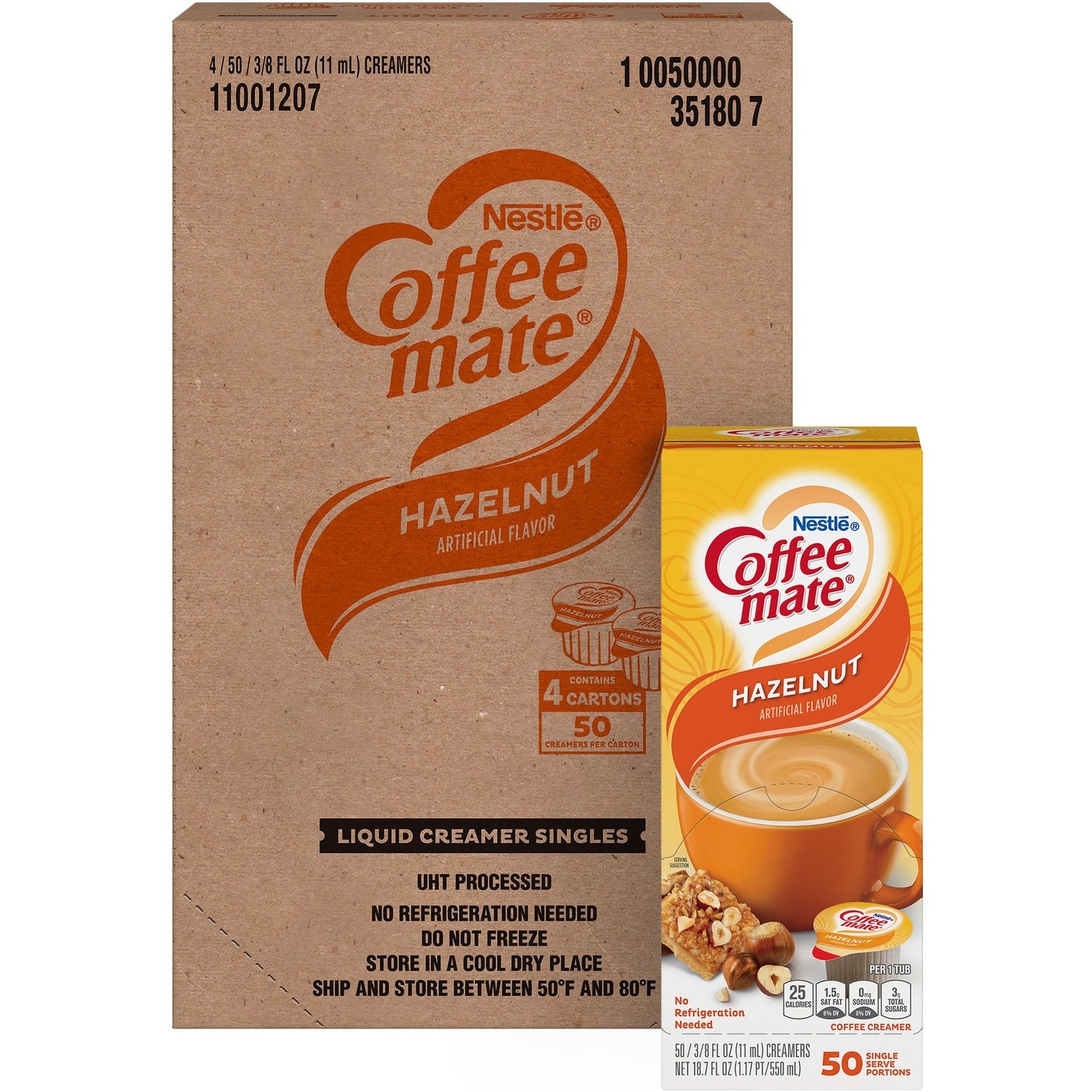 Coffee-mate Coffee-mate Hazelnut Liquid Coffee Creamer Singles - Gluten-Free (NES35180CT)