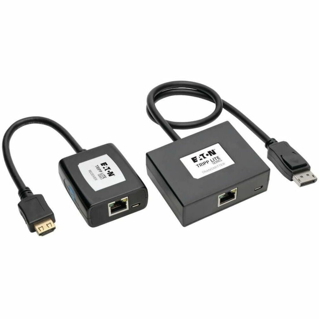Eaton Tripp Lite Series DisplayPort to HDMI over Cat5/6 Active Extender Kit, Pigtail Transmitter/Receiver for Video/Audio, 150 ft. (45 m), TAA (B1501A1HDMI)