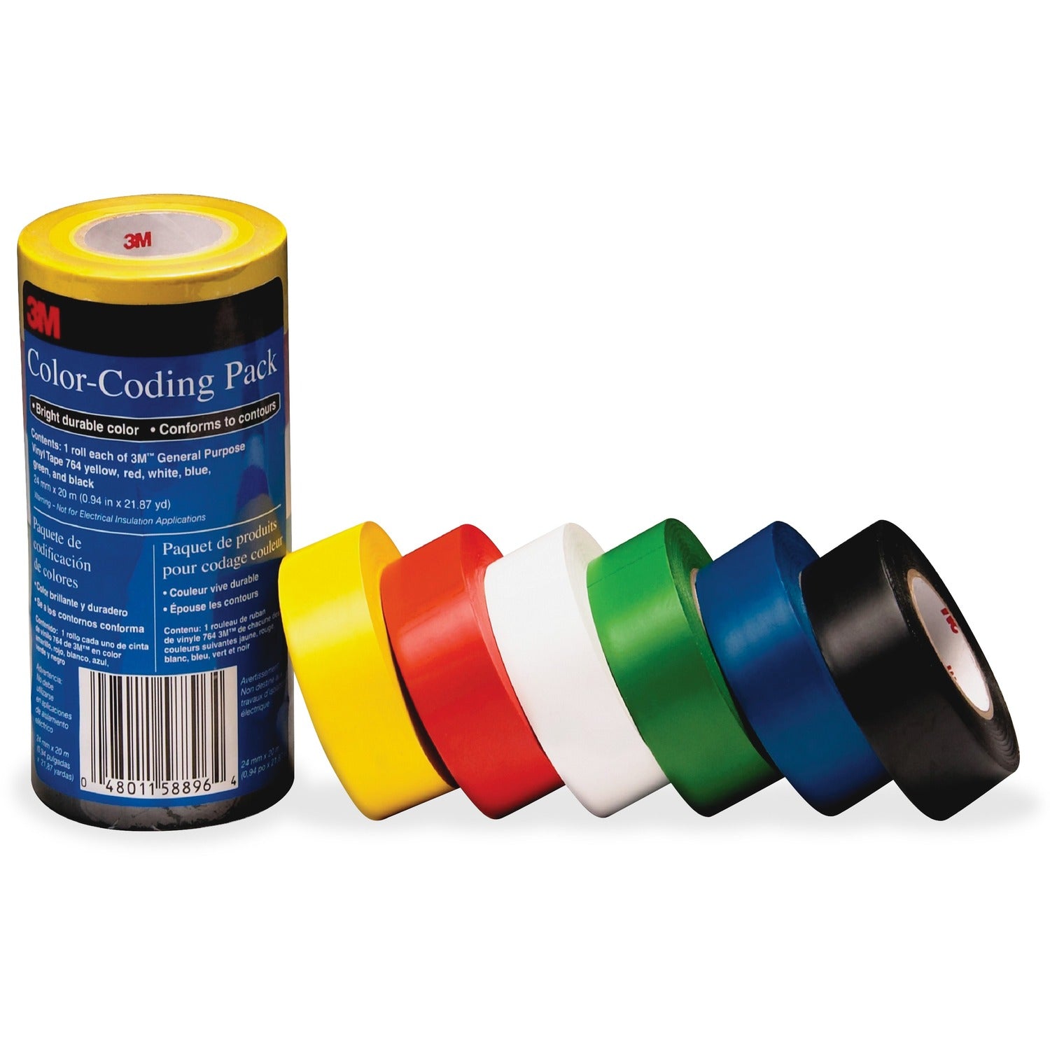 3M Vinyl Tape 764 Color-coding Pack (MMM7641226PK)