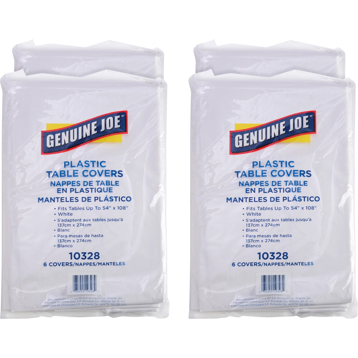 Genuine Joe Plastic Rectangular Table Covers (GJO10328CT)