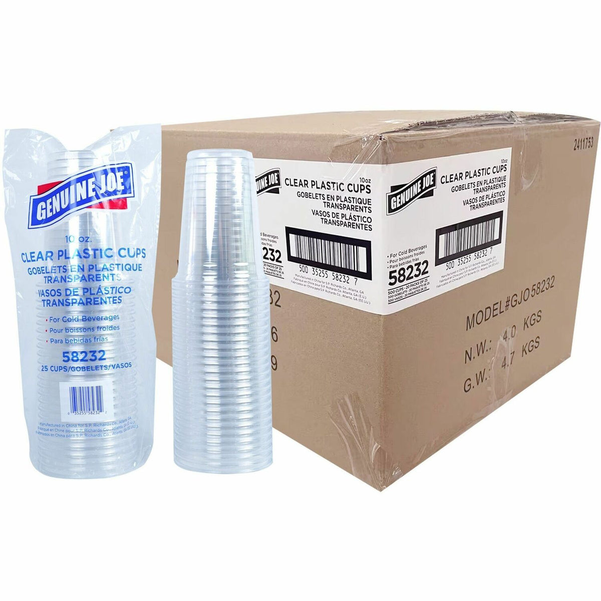 Genuine Joe 10 oz Clear Plastic Cups (GJO58232CT)