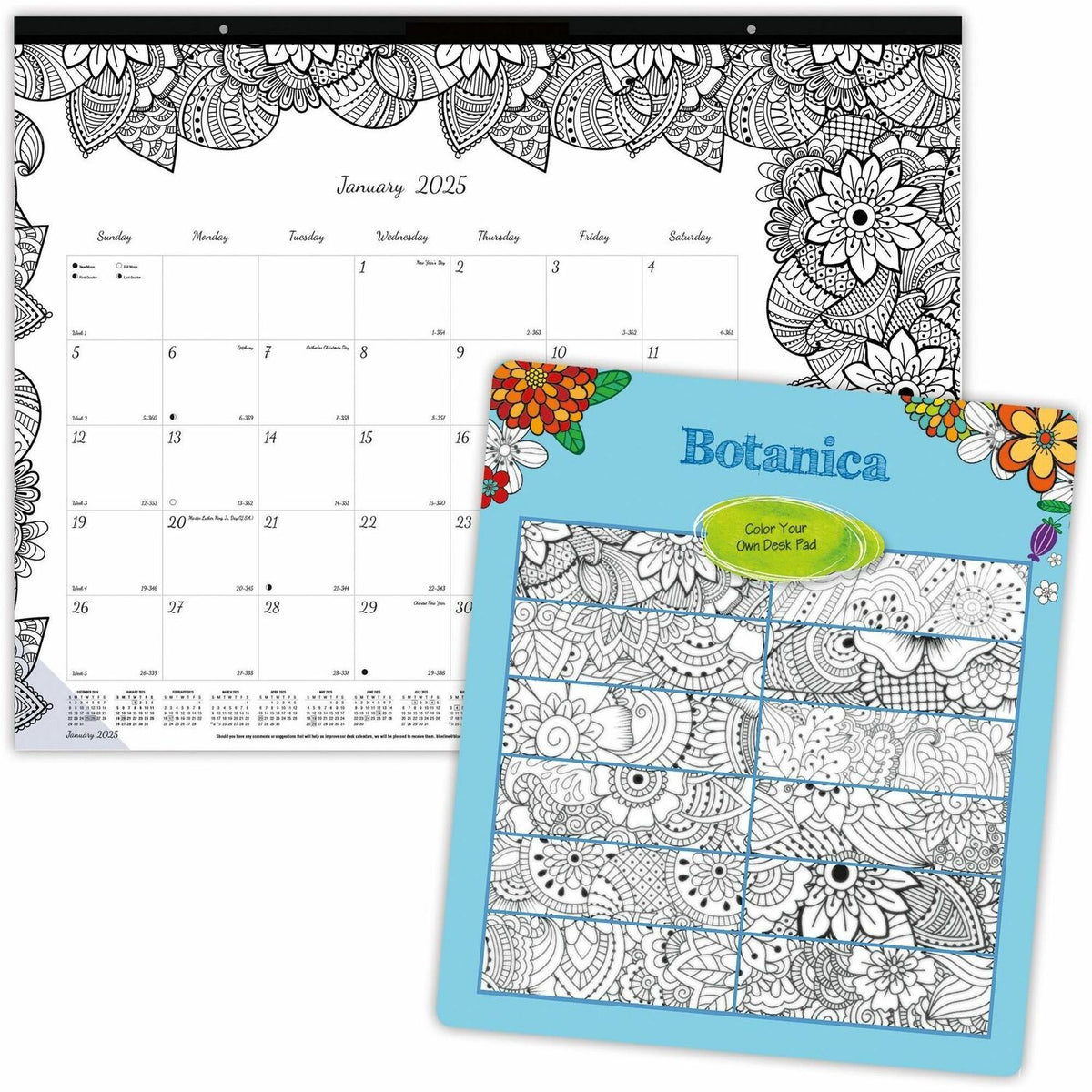 Blueline DoodlePlan Desk Pad - Botanica (REDC2917311)